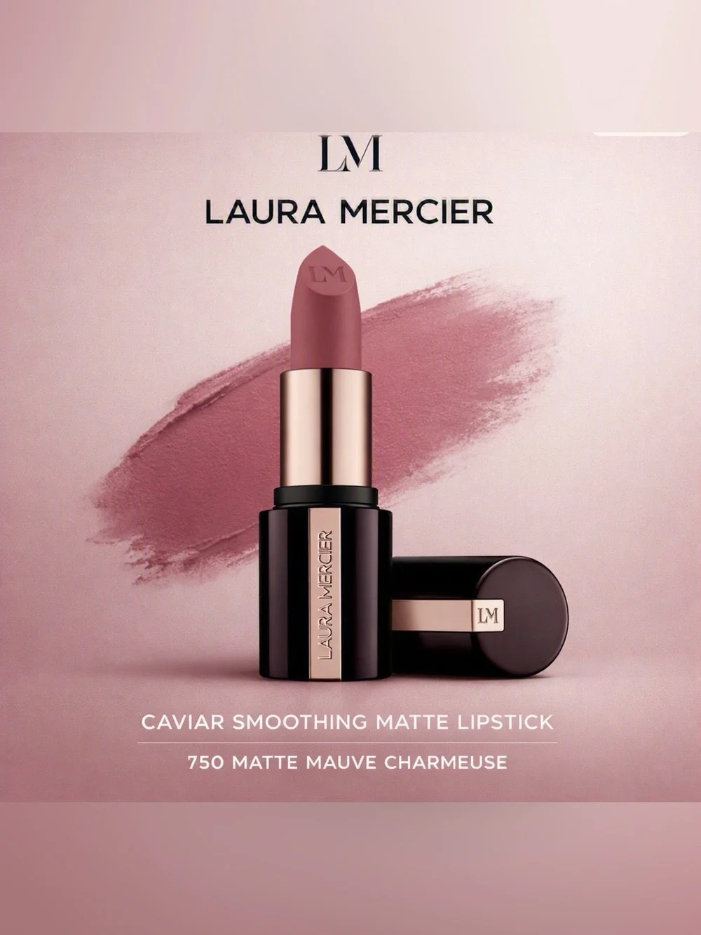 Laura Mercier Caviar Smoothing Matte Lipstick 750 Mauve Charmeuse NIB